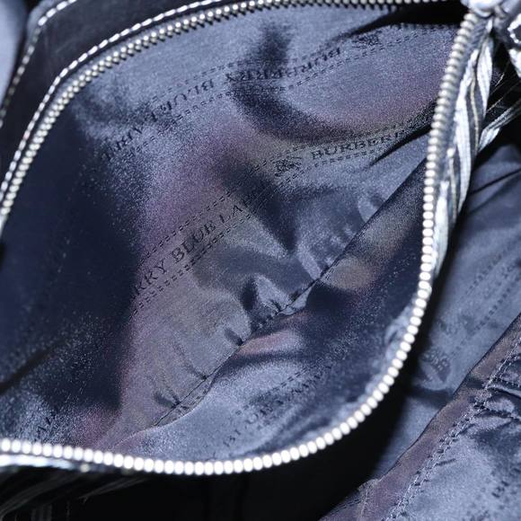 BURBERRY Blue Label Tote Bag Nylon Black Silver Auth 88574 - Picture 12 of 16